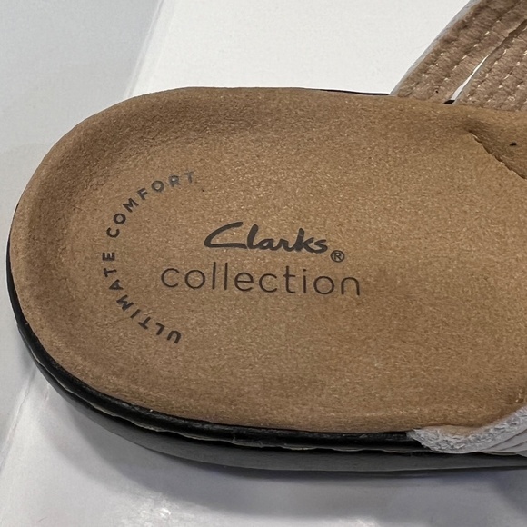 Clarks Collection Leisa Faye White Leather Sandals Women's Sz 9 M - Picture 3 of 5